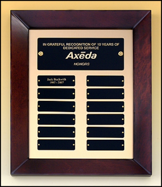 Perpetual Plaque with 12 Black Plates (12"x15")